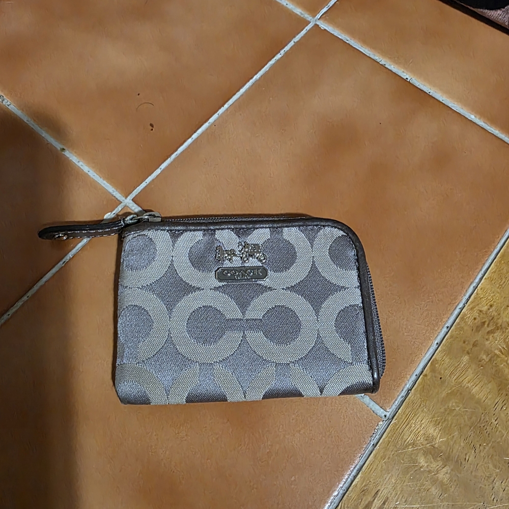 Coach Tan and Brown Signature Wallet